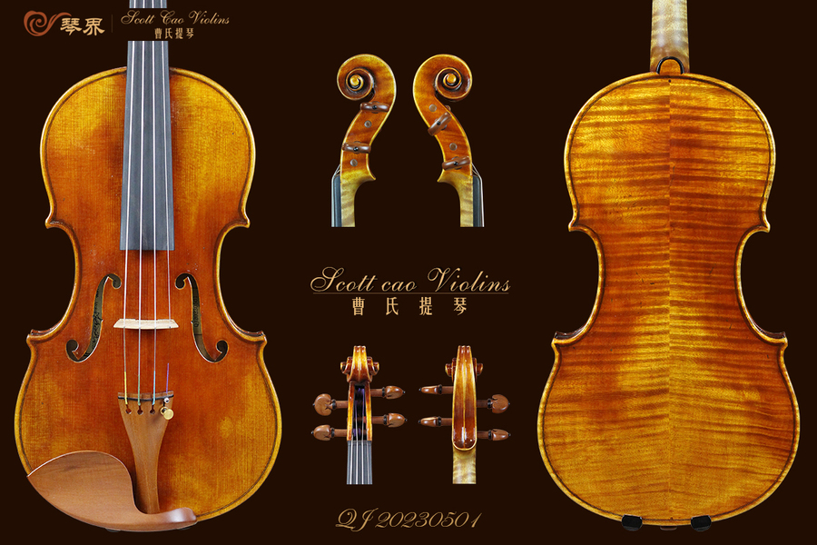 （已售）STV-1500 Copy of EX David 1740 { QJ 20230501 } 收藏级小提琴+收藏证书+终生保养